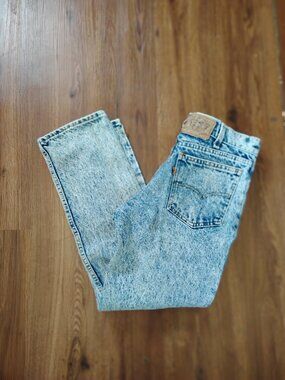 Vintage Levi's Acid Wash Denim Jeans Orange Tab